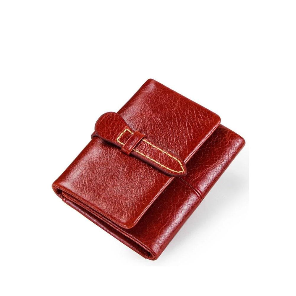 Cutest Genuine Leather Burgundy Mini Purse Wallet bags WAAMII   