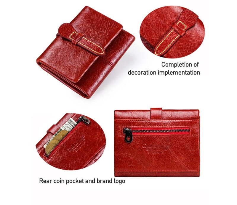 Cutest Genuine Leather Burgundy Mini Purse Wallet bags WAAMII   