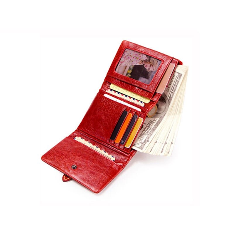 Cutest Genuine Leather Burgundy Mini Purse Wallet bags WAAMII   
