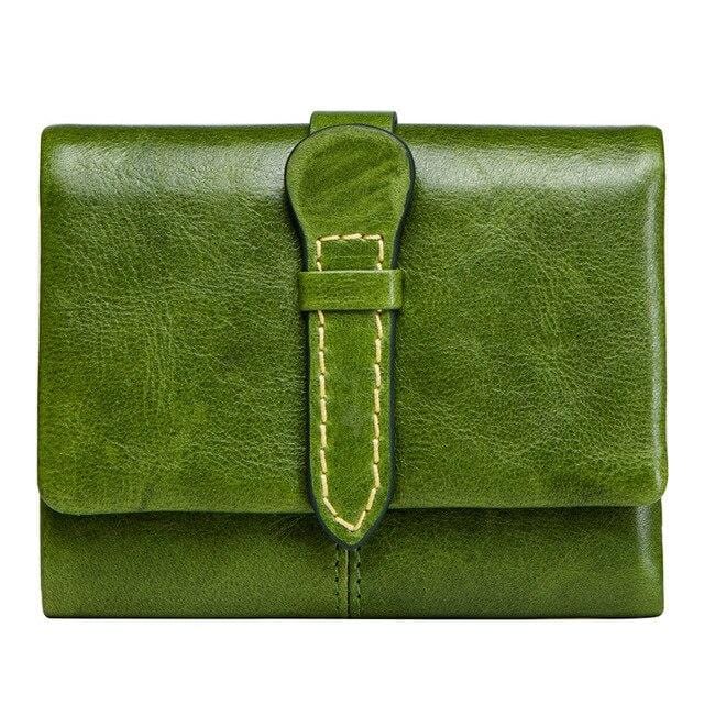 Cutest Genuine Leather Burgundy Mini Purse Wallet bags WAAMII green  