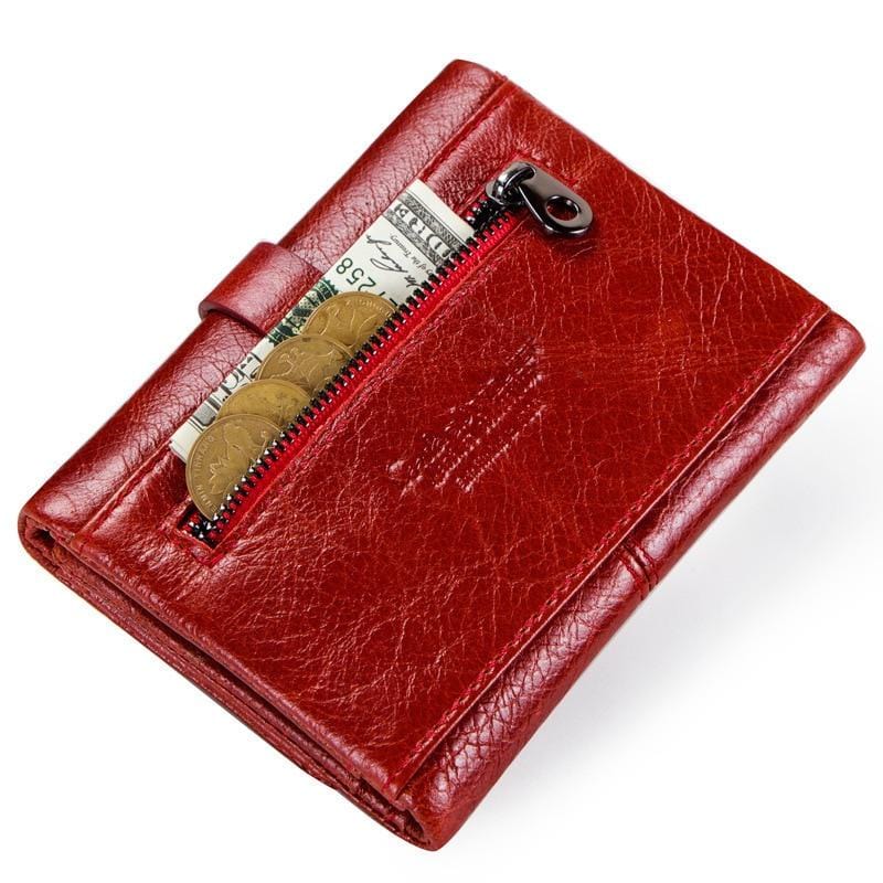 Cutest Genuine Leather Burgundy Mini Purse Wallet bags WAAMII   