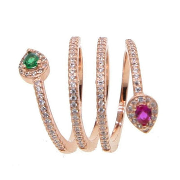 Cz Wide Wrap Around Multi-Row Snake Ring - - Luxury Jewelry by WAAMII