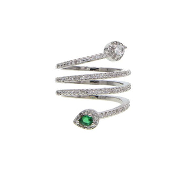 Cz Wide Wrap Around Multi-Row Snake Ring - - Luxury Jewelry by WAAMII