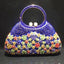 Dazzling Rhinestone Hollow Out Crystal Pearl Beaded Top Handle Clutch - blue - Luxury bags by WAAMII