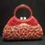 Dazzling Rhinestone Hollow Out Crystal Pearl Beaded Top Handle Clutch - red - Luxury bags by WAAMII