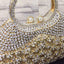 Dazzling Rhinestone Hollow Out Crystal Pearl Beaded Top Handle Clutch - - Luxury bags by WAAMII