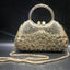 Dazzling Rhinestone Hollow Out Crystal Pearl Beaded Top Handle Clutch - - Luxury bags by WAAMII