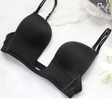 Deep U Backless Bra Push Up Bra Long Time Strapless Bra - - Luxury Accessories by WAAMII