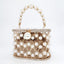 Della Pearl Beaded Honeycomb Clutch bags WAAMII   