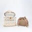 Della Pearl Beaded Honeycomb Clutch bags WAAMII   