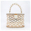 Della Pearl Beaded Honeycomb Clutch bags WAAMII   