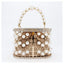Della Pearl Beaded Honeycomb Clutch bags WAAMII   