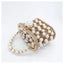 Della Pearl Beaded Honeycomb Clutch bags WAAMII   