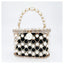 Della Pearl Beaded Honeycomb Clutch bags WAAMII   