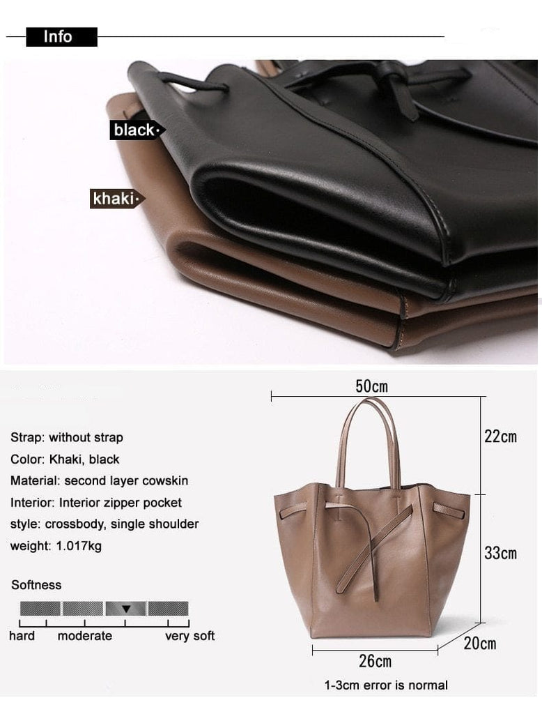Designer Bag Knot Tie Large Leather Tote bags WAAMII   