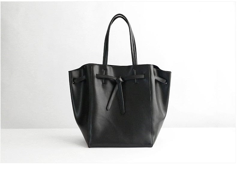 Designer Bag Knot Tie Large Leather Tote bags WAAMII black 26cm 