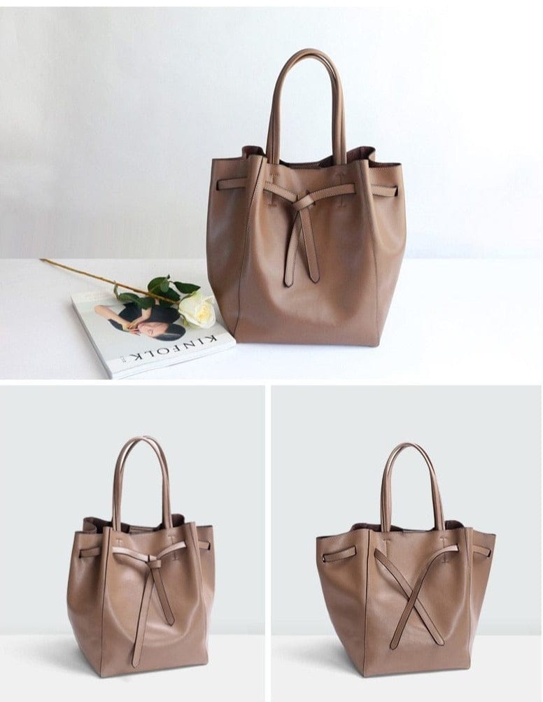Designer Bag Knot Tie Large Leather Tote bags WAAMII   
