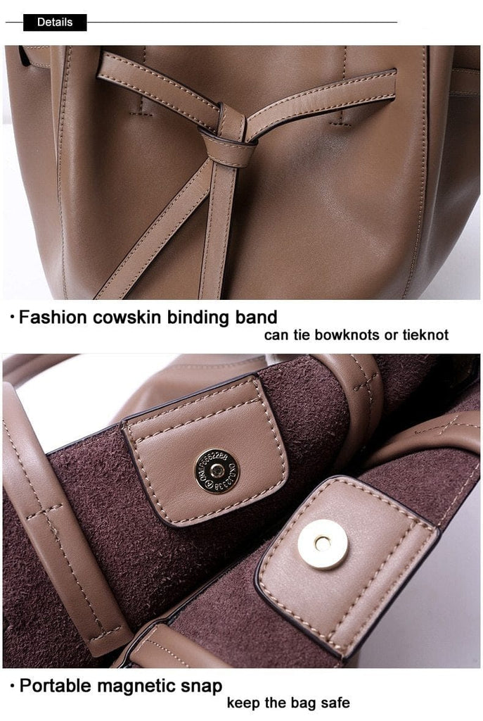 Designer Bag Knot Tie Large Leather Tote bags WAAMII   