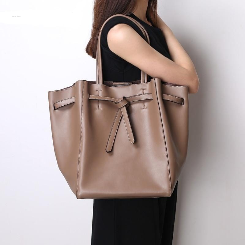 Designer Bag Knot Tie Large Leather Tote bags WAAMII   