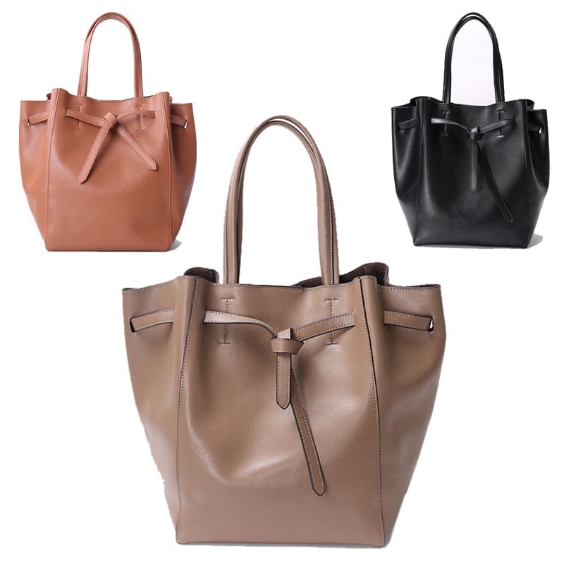 Designer Bag Knot Tie Large Leather Tote bags WAAMII   