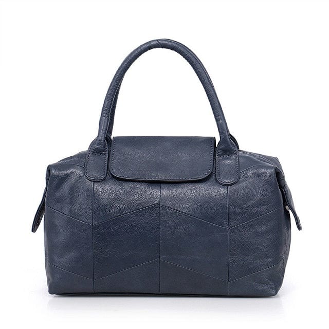 Designer Classic Genuine Leather Boston Satchel Bag bags WAAMII Blue  