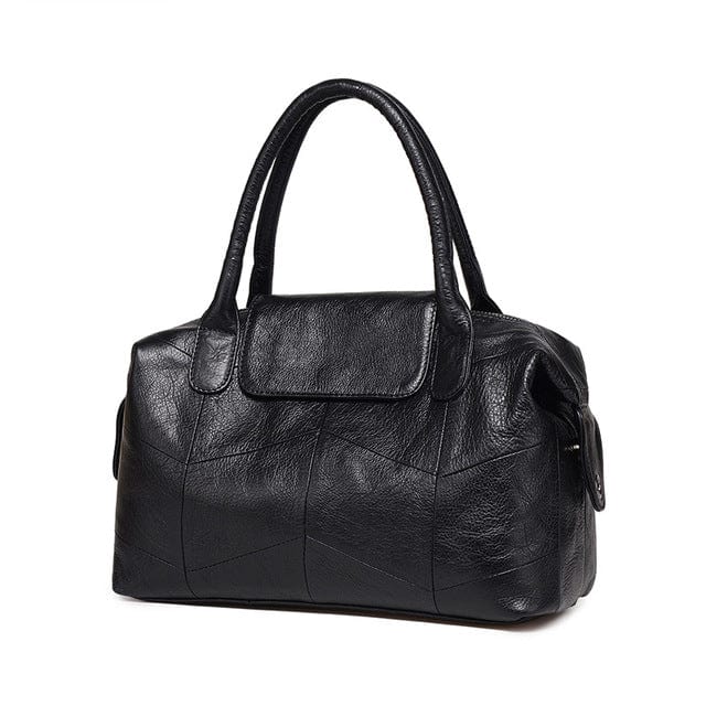 Designer Classic Genuine Leather Boston Satchel Bag bags WAAMII Black  