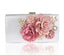 Designer Handmade Flower Pearl Clutch Purse - white - Luxury bags by WAAMII