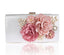 Designer Handmade Flower Pearl Clutch Purse bags WAAMII white  