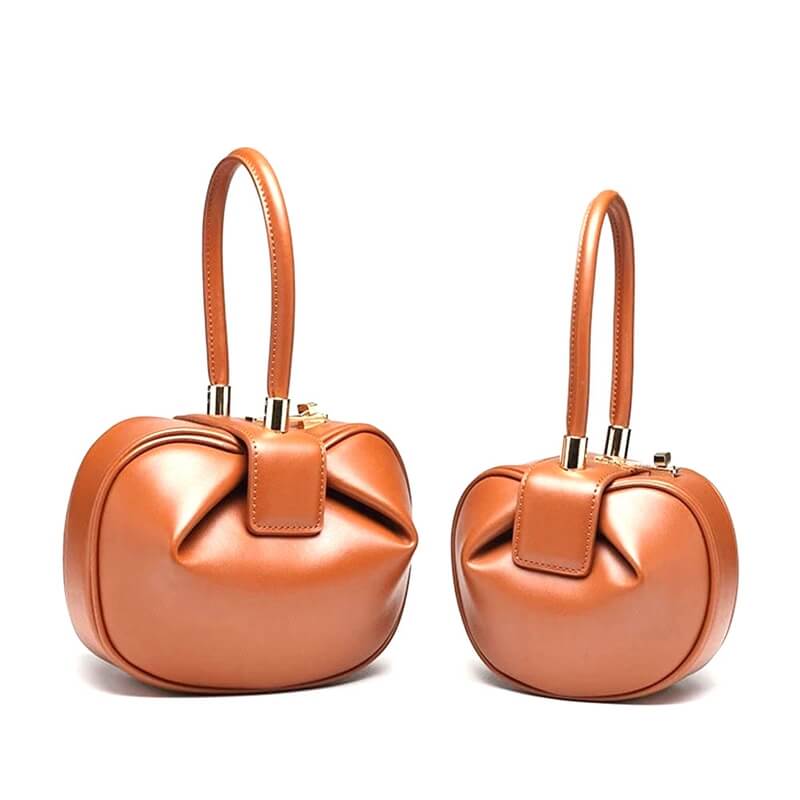 Donna Mini Round Hobo Dumpling Leather Tote bags WAAMII   