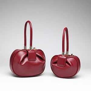 Donna Mini Round Hobo Dumpling Leather Tote bags WAAMII Big Red  