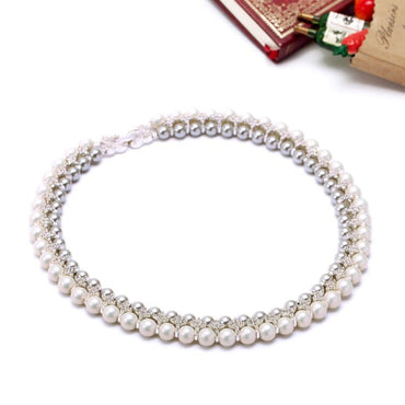 Double Layer Simulated Pearl Choker Necklace 50CM - - Luxury Jewelry by WAAMII