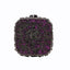 Double Sided Hollow Out Full Crystal Mini Box Clutch Evening Purse bags WAAMII Purple  