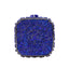 Double Sided Hollow Out Full Crystal Mini Box Clutch Evening Purse bags WAAMII royal blue  