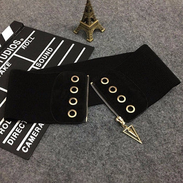 Elastic Patchwork Zipper Wide Belt For Women - - Luxury Accessories by WAAMII