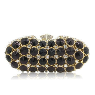 Elegant Black Crystal Diamond Evening Clutch - - Luxury bags by WAAMII