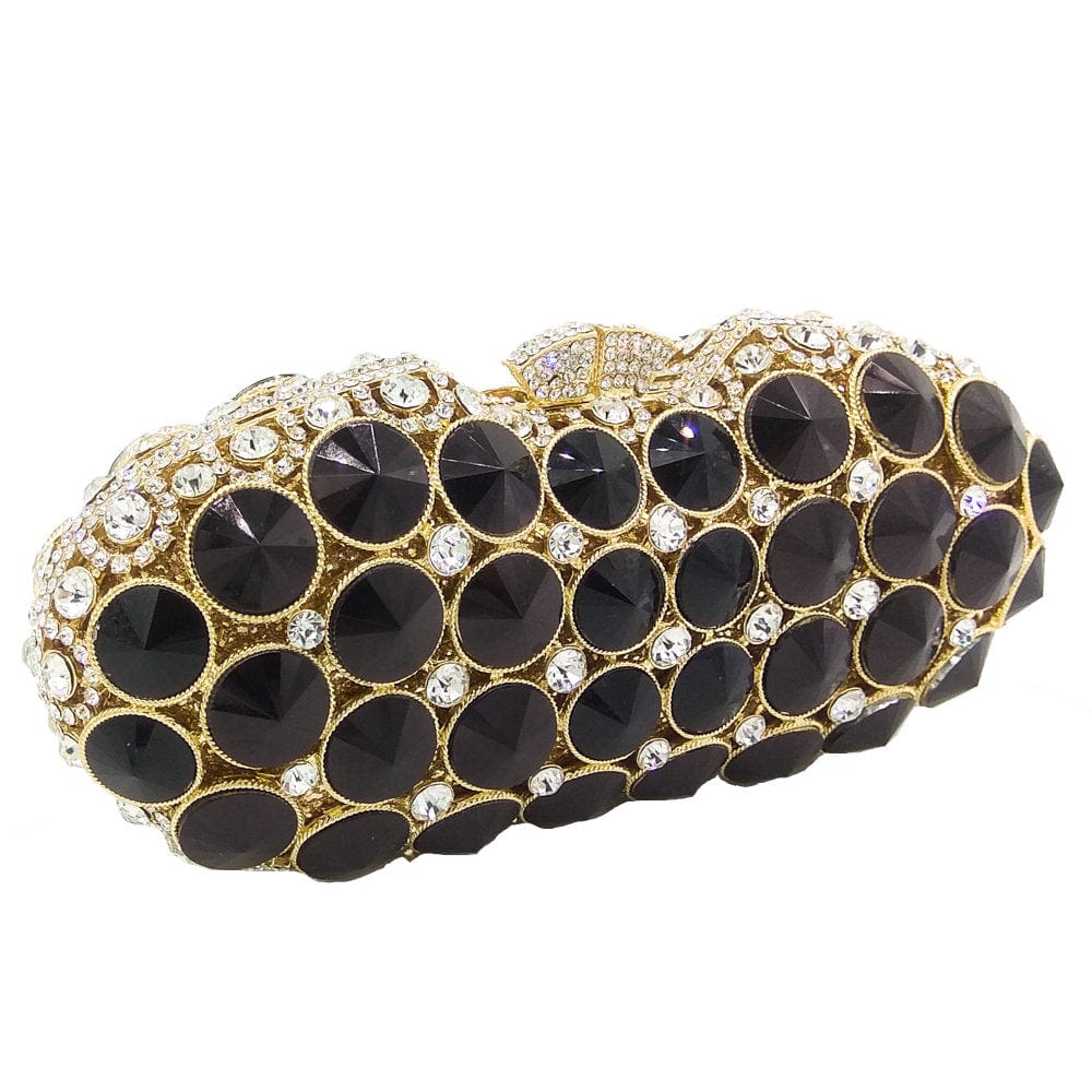 Elegant Black Crystal Diamond Evening Clutch - - Luxury bags by WAAMII