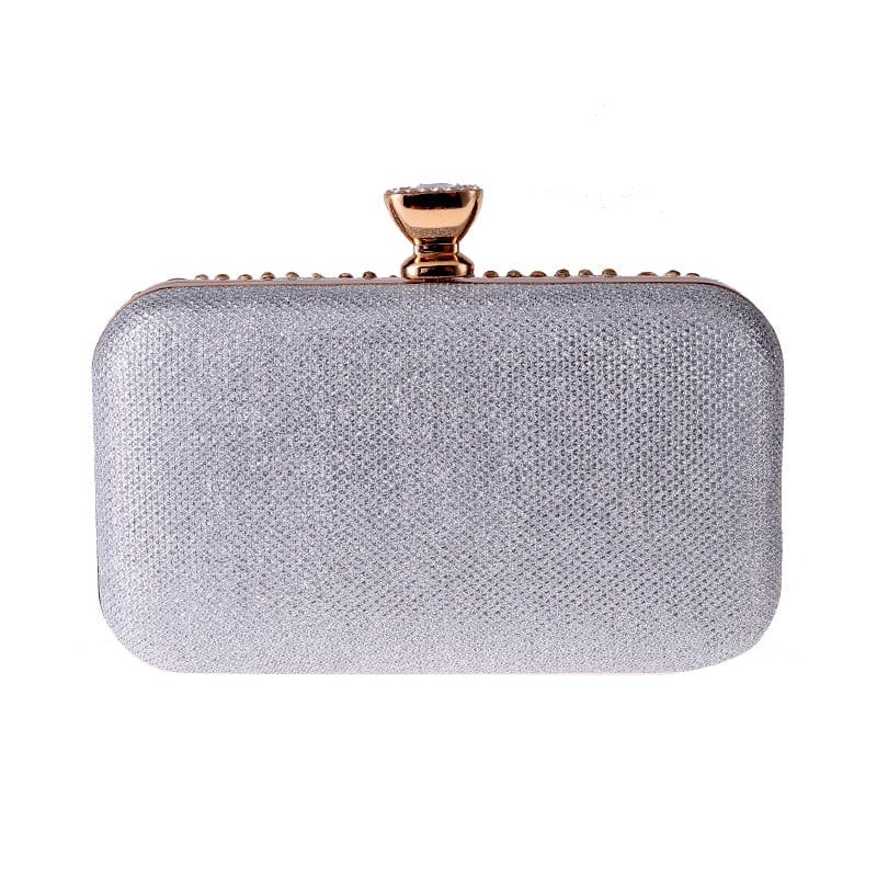 Elegant Crystal Hollow Out Metal Clutch Bag Ladies Purse