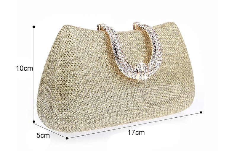 Elegant Diamond Clasp Glittery Clutch Purse bags WAAMII   