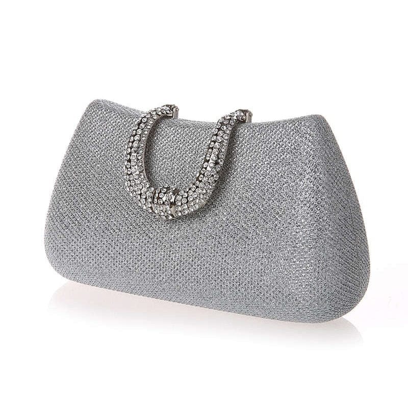 Elegant Diamond Clasp Glittery Clutch Purse bags WAAMII   