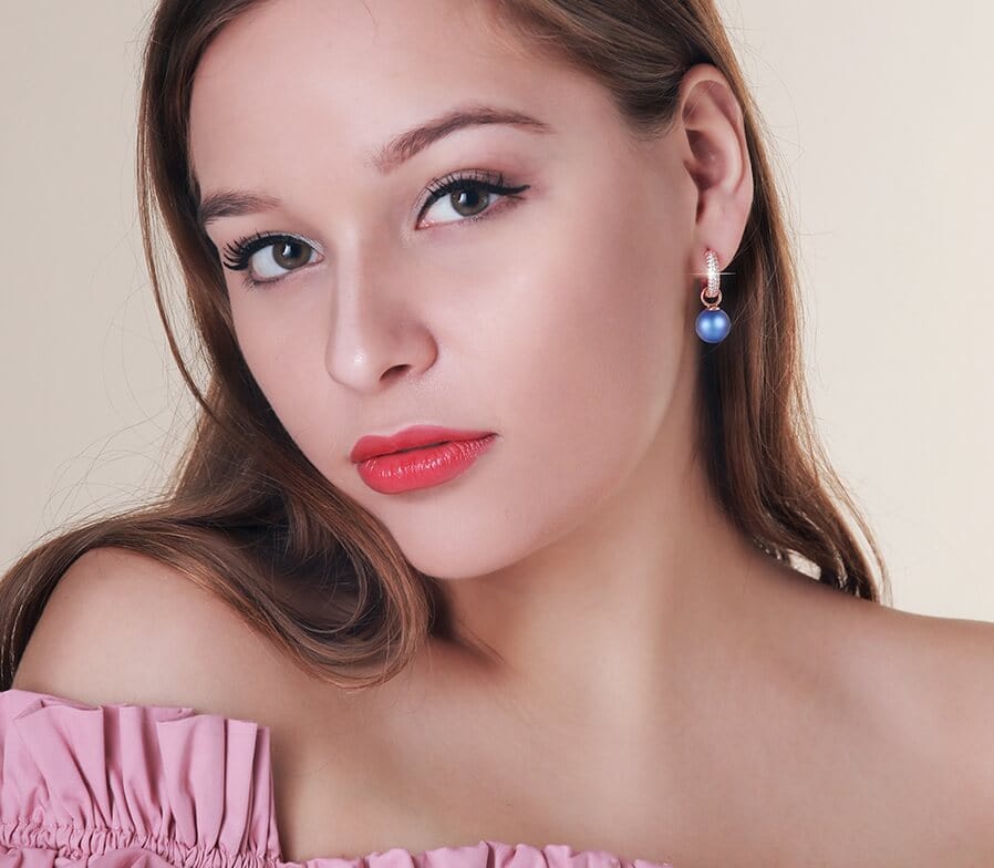 Elegant Gold-Tone Crystal Pearl Hoop Drop Earrings Jewelry WAAMII   