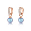 Elegant Gold-Tone Crystal Pearl Hoop Drop Earrings