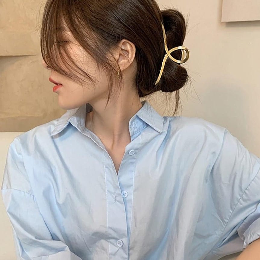 Elegant Solid Color Hair Clip Hairpins Hair Crab Accessories WAAMII   