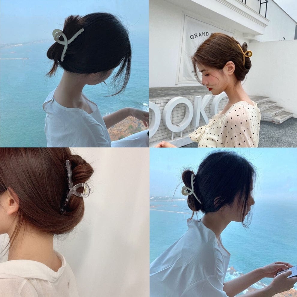 Elegant Solid Color Hair Clip Hairpins Hair Crab Accessories WAAMII   