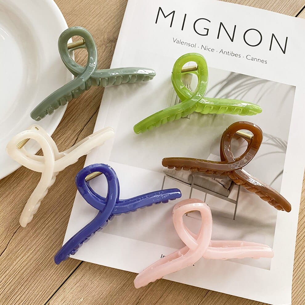 Elegant Solid Color Hair Clip Hairpins Hair Crab Accessories WAAMII   