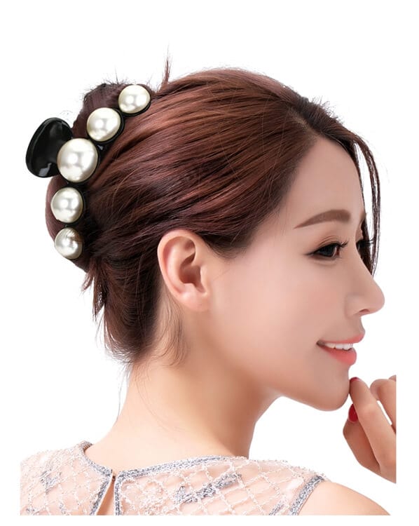 Elegant Stylish Large Pearl Hair Claw Clip Accessories WAAMII   