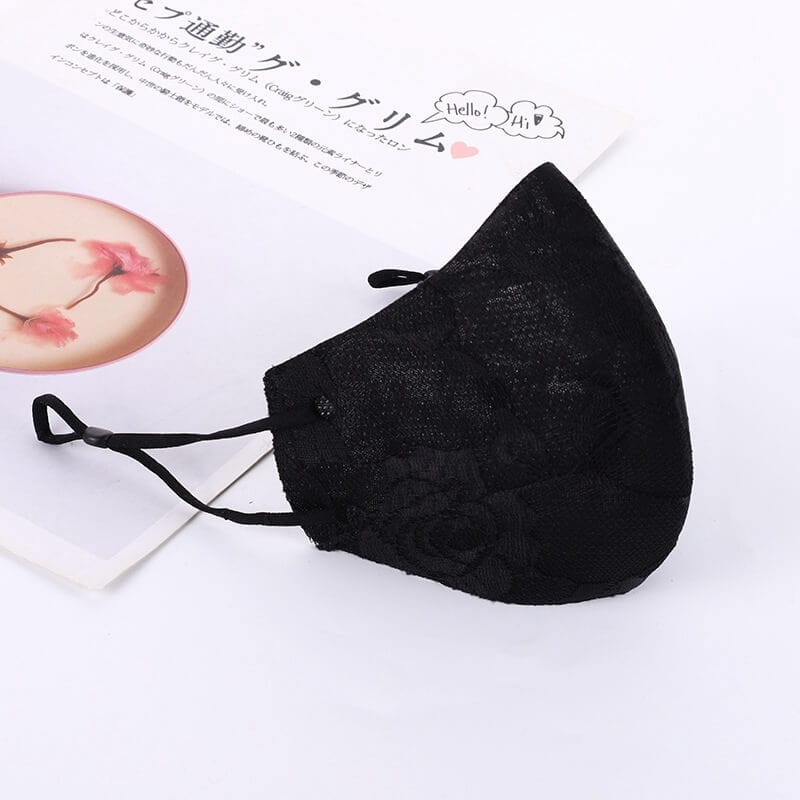 Embroidered Fabric Lace Face Mask-M11 - - Luxury Accessories by WAAMII