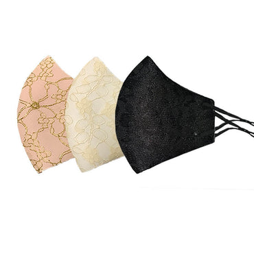 Embroidered Fabric Lace Face Mask-M11 - - Luxury Accessories by WAAMII
