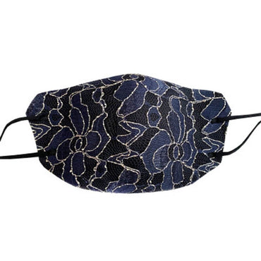 Embroidered Fabric Lace Face Mask-M22 - - Luxury Accessories by WAAMII