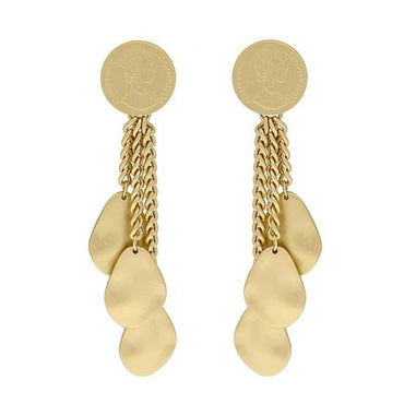 Ethnic Gold Slice Tassel Earrings - - Luxury Jewelry by WAAMII