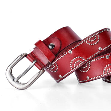 Fashion Rhinestone Rivet Belt For Women Cowgirl-WB7054 - - Luxury Accessories by WAAMII